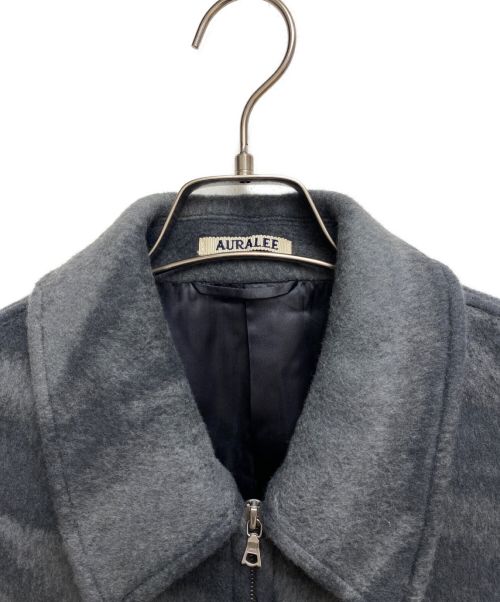 AURALEE（オーラリー）AURALEE (オーラリー) WOOL CASHMERE JACQUARD MELTON ZIP BLOUSON グレー サイズ:4の古着・服飾アイテム