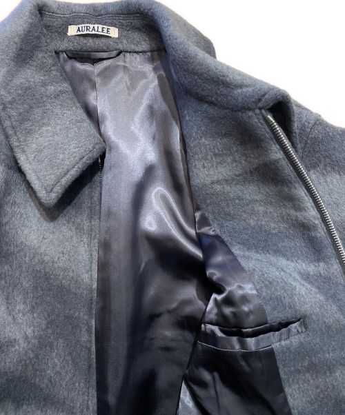 AURALEE（オーラリー）AURALEE (オーラリー) WOOL CASHMERE JACQUARD MELTON ZIP BLOUSON グレー サイズ:4の古着・服飾アイテム
