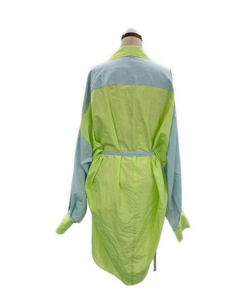 Venit（ヴェニット）venit (ヴェニット) WINDOWPANE SHIRT ライトグリーン サイズ:38の古着・服飾アイテム