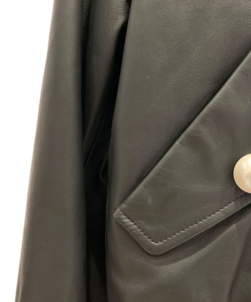 FENDI（フェンディ）FENDI (フェンディ) リボンパールレザージャケット ブラック サイズ:42の古着・服飾アイテム