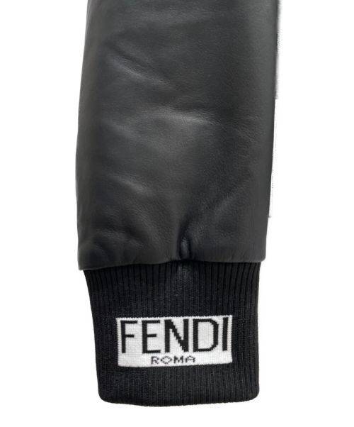 FENDI（フェンディ）FENDI (フェンディ) リボンパールレザージャケット ブラック サイズ:42の古着・服飾アイテム