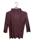 PLEATS PLEASEプリーツプリーズ）の古着「ハイネックプリーツブラウス」｜パープル