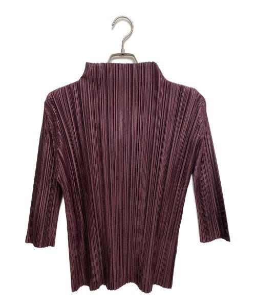 PLEATS PLEASE（プリーツプリーズ）PLEATS PLEASE (プリーツプリーズ) ハイネックプリーツブラウス パープル サイズ:3の古着・服飾アイテム