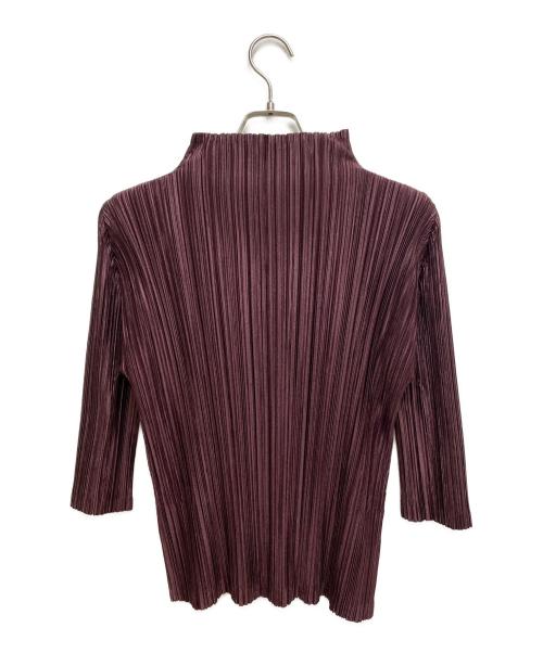 PLEATS PLEASE（プリーツプリーズ）PLEATS PLEASE (プリーツプリーズ) ハイネックプリーツブラウス パープル サイズ:3の古着・服飾アイテム