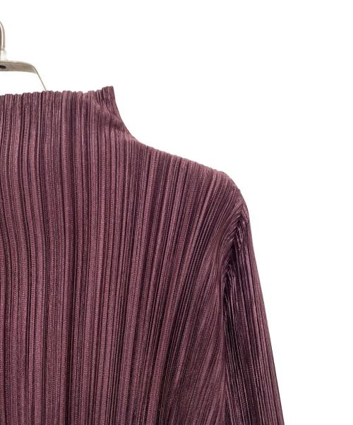 PLEATS PLEASE（プリーツプリーズ）PLEATS PLEASE (プリーツプリーズ) ハイネックプリーツブラウス パープル サイズ:3の古着・服飾アイテム