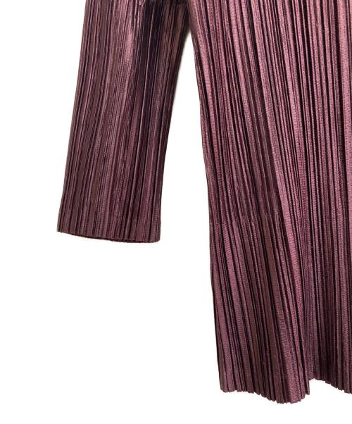 PLEATS PLEASE（プリーツプリーズ）PLEATS PLEASE (プリーツプリーズ) ハイネックプリーツブラウス パープル サイズ:3の古着・服飾アイテム
