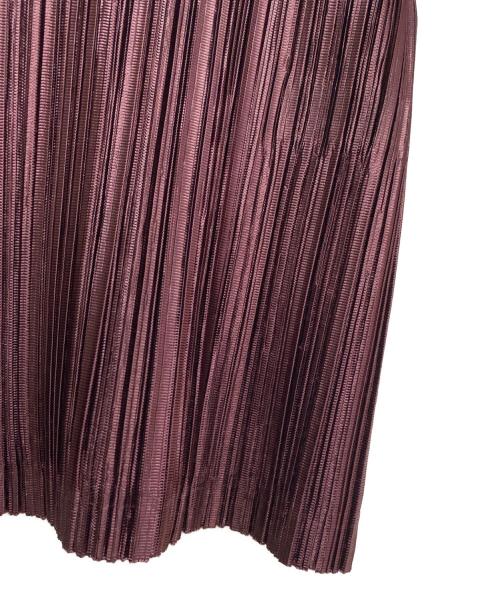 PLEATS PLEASE（プリーツプリーズ）PLEATS PLEASE (プリーツプリーズ) ハイネックプリーツブラウス パープル サイズ:3の古着・服飾アイテム