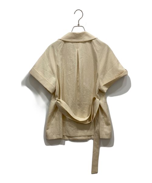 ANAYI（アナイ）ANAYI (アナイ) 23SS バイオツイルベルト付き半袖ジャケット アイボリー サイズ:38 未使用品の古着・服飾アイテム