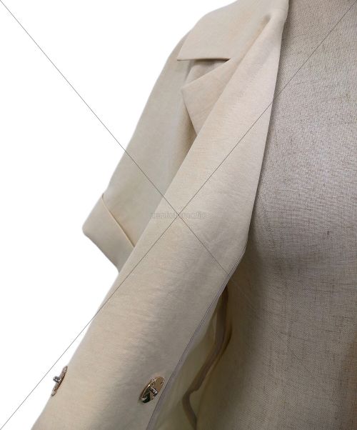 ANAYI（アナイ）ANAYI (アナイ) 23SS バイオツイルベルト付き半袖ジャケット アイボリー サイズ:38 未使用品の古着・服飾アイテム