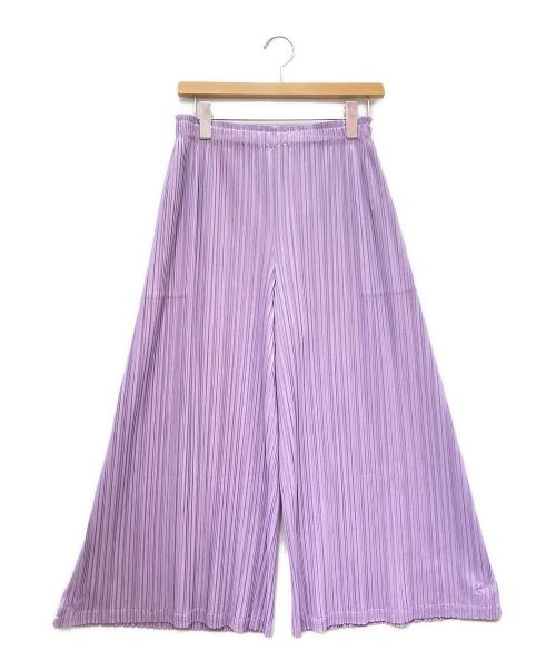 PLEATS PLEASE（プリーツプリーズ）PLEATS PLEASE (プリーツプリーズ) プリーツスリッドワイドパンツ ラベンダー サイズ:4の古着・服飾アイテム