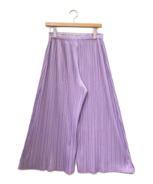 PLEATS PLEASE（プリーツプリーズ）PLEATS PLEASE (プリーツプリーズ) プリーツスリッドワイドパンツ ラベンダー サイズ:4の古着・服飾アイテム