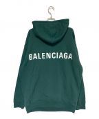 BALENCIAGAバレンシアガ）の古着「バックロゴプリント オーバーサイズフーディー」｜グリーン