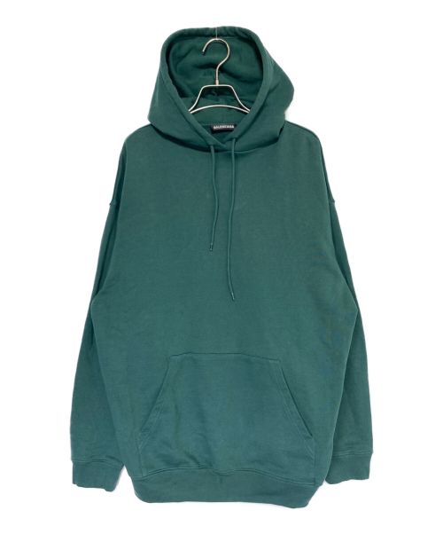 BALENCIAGA（バレンシアガ）BALENCIAGA (バレンシアガ) バックロゴプリント オーバーサイズフーディー グリーン サイズ:XSの古着・服飾アイテム