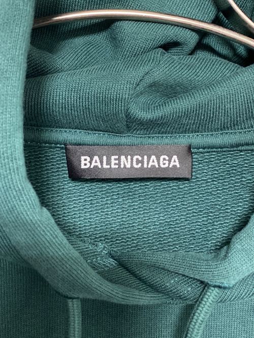 BALENCIAGA（バレンシアガ）BALENCIAGA (バレンシアガ) バックロゴプリント オーバーサイズフーディー グリーン サイズ:XSの古着・服飾アイテム