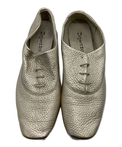 repetto（レペット）repetto (レペット) スクエアトゥーレースアップシューズ ゴールド サイズ:37 1/2の古着・服飾アイテム