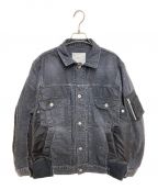 sacaiサカイ）の古着「Denim x MA-1 Jacket」｜ブラック