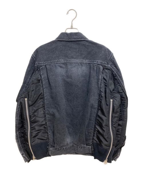 sacai（サカイ）sacai (サカイ) Denim x MA-1 Jacket ブラック サイズ:2の古着・服飾アイテム