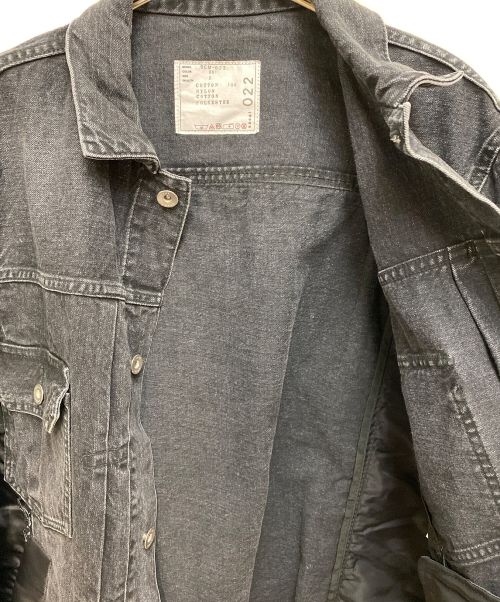 sacai（サカイ）sacai (サカイ) Denim x MA-1 Jacket ブラック サイズ:2の古着・服飾アイテム