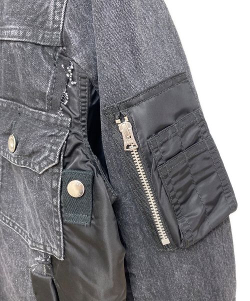 sacai（サカイ）sacai (サカイ) Denim x MA-1 Jacket ブラック サイズ:2の古着・服飾アイテム