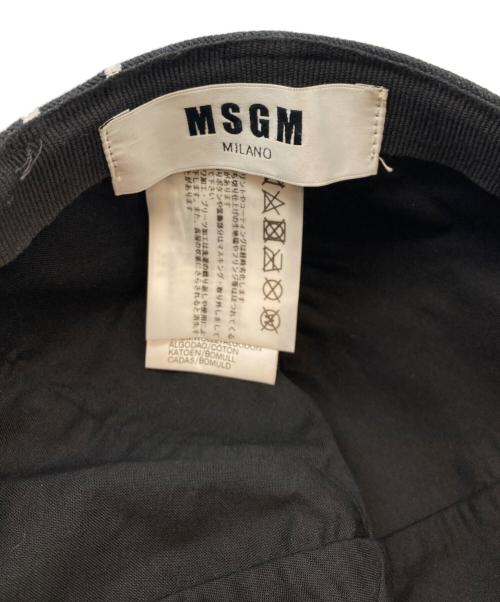 MSGM（エムエスジーエム）MSGM (エムエスジーエム) ロゴキャップ ブラックの古着・服飾アイテム