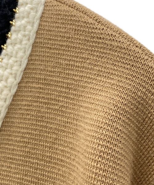 Noble（ノーブル）Noble (ノーブル) 配色トリミングミラノリブショートジャケット ベージュ サイズ:-の古着・服飾アイテム