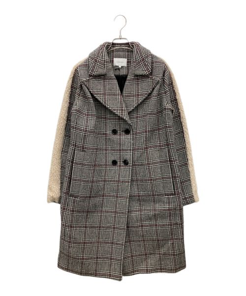 CARVEN（カルヴェン）CARVEN (カルヴェン) ロングチェックコート ブラック サイズ:SIZE 36の古着・服飾アイテム