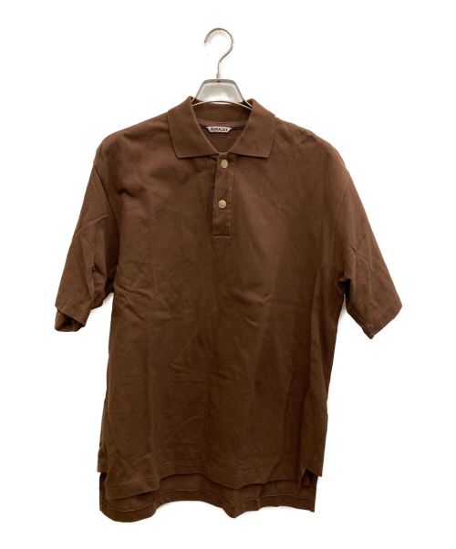 AURALEE（オーラリー）AURALEE (オーラリー) Super Fine Cotton Salt Shrink Pique Big Polo ブラウン サイズ:4の古着・服飾アイテム