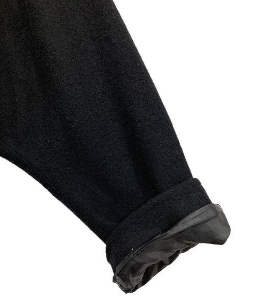 BASISBROEK（バージスブルック）BASISBROEK (バージスブルック) メルトン ウール スタンドカラー ロングコート ブラック サイズ:3の古着・服飾アイテム