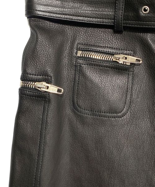 BALENCIAGA（バレンシアガ）BALENCIAGA (バレンシアガ) レザーバイカーパンツ ブラック サイズ:42の古着・服飾アイテム