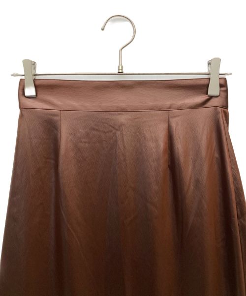 edit.for lulu（エディットフォールル）edit.for lulu (エディットフォールル) リンクルサテンハイウエストマキシスカート ブラウン サイズ:SIZE　36 未使用品の古着・服飾アイテム