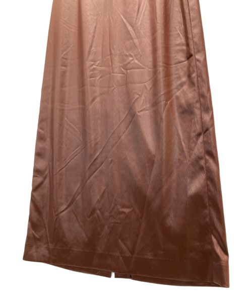 edit.for lulu（エディットフォールル）edit.for lulu (エディットフォールル) リンクルサテンハイウエストマキシスカート ブラウン サイズ:SIZE　36 未使用品の古着・服飾アイテム
