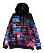 VALENTINOヴァレンティノ）の古着「Electric City Printed Hoodie」｜ブラック