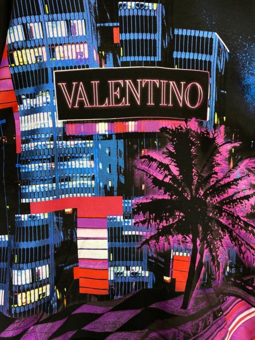 VALENTINO（ヴァレンティノ）VALENTINO (ヴァレンティノ) Electric City Printed Hoodie ブラック サイズ:Mの古着・服飾アイテム