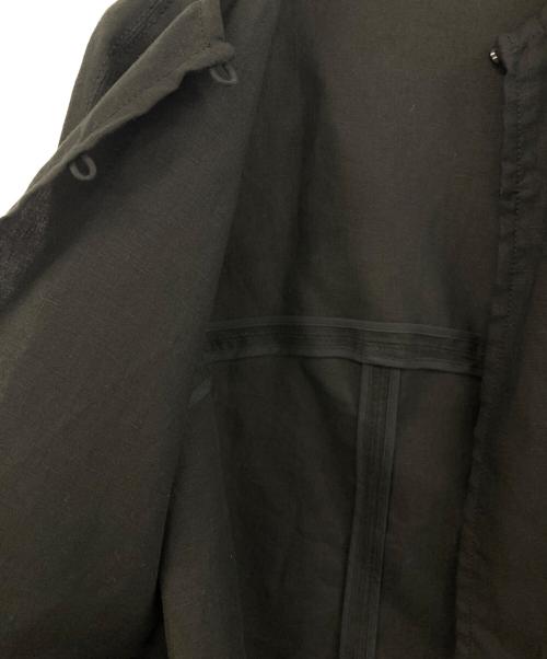 YORI（ヨリ）YORI (ヨリ) ステッチリネンフリルジレ ブラック サイズ:Fの古着・服飾アイテム