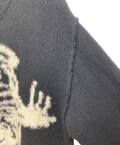 YOHJI YAMAMOTO（ヨウジヤマモト）YOHJI YAMAMOTO (ヨウジヤマモト) 朝倉優佳 (アサクラユウカ) インターシャニット ブラック サイズ:3の古着・服飾アイテム