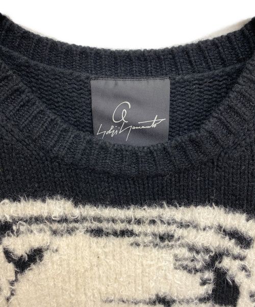 YOHJI YAMAMOTO（ヨウジヤマモト）YOHJI YAMAMOTO (ヨウジヤマモト) 朝倉優佳 (アサクラユウカ) インターシャニット ブラック サイズ:3の古着・服飾アイテム