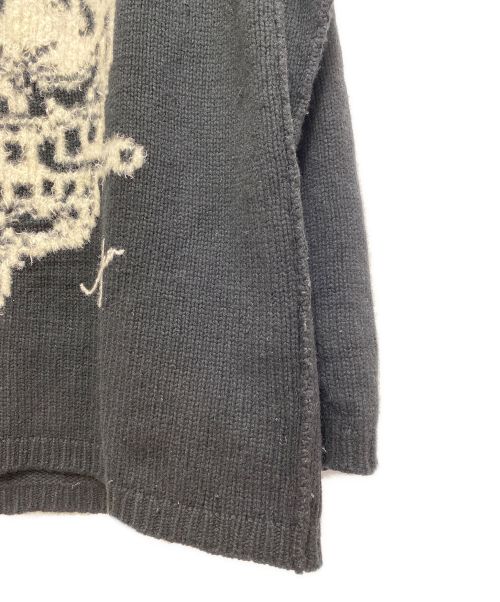 YOHJI YAMAMOTO（ヨウジヤマモト）YOHJI YAMAMOTO (ヨウジヤマモト) 朝倉優佳 (アサクラユウカ) インターシャニット ブラック サイズ:3の古着・服飾アイテム