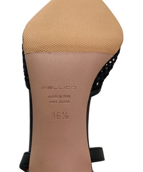 PELLICO（ペリーコ）PELLICO (ペリーコ) アンクルストラップメッシュパンプス ブラック サイズ:361/2の古着・服飾アイテム