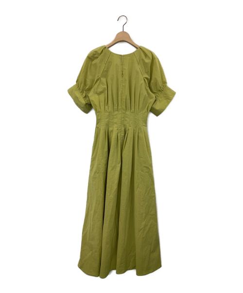 FRAY ID（フレイ アイディー）FRAY ID (フレイ アイディー) ウエストタックフレアワンピース イエロー サイズ:1の古着・服飾アイテム