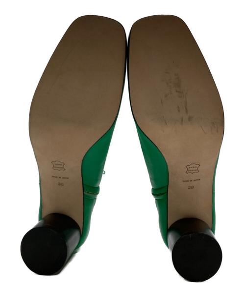 Little One Vintage（リトルワンヴィンテージ）Little One Vintage (リトルワンヴィンテージ) スクエアトゥブーツ グリーン×ブラック サイズ:38の古着・服飾アイテム