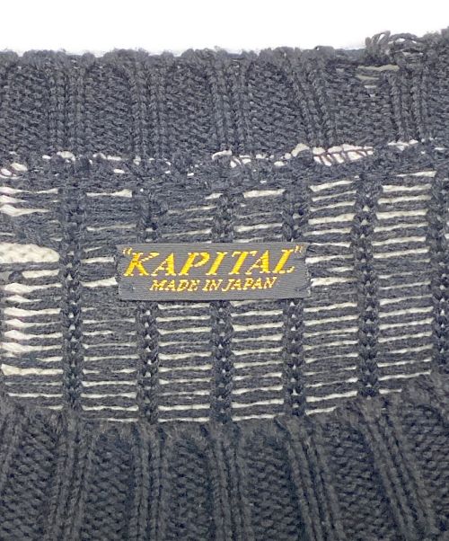 KAPITAL（キャピタル）KAPITAL (キャピタル) 5G 綿ニット BONEクルーセーター ブラック サイズ:3の古着・服飾アイテム
