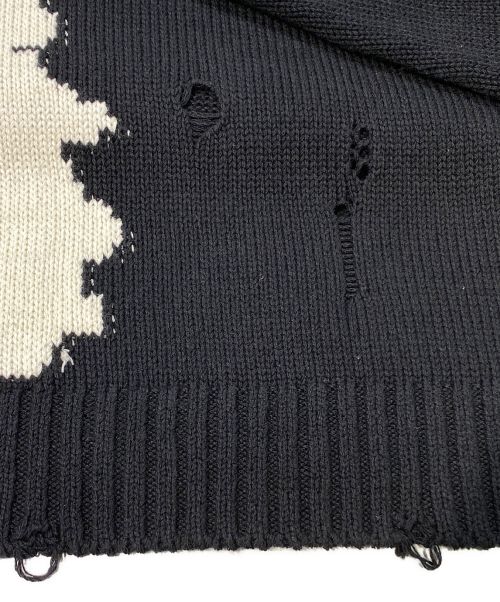 KAPITAL（キャピタル）KAPITAL (キャピタル) 5G 綿ニット BONEクルーセーター ブラック サイズ:3の古着・服飾アイテム