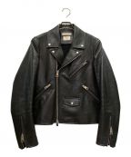 BOTTEGA VENETAボッテガベネタ）の古着「カーフレザーダブルライダースジャケット」｜ブラック