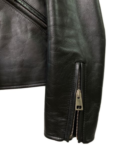 BOTTEGA VENETA（ボッテガベネタ）BOTTEGA VENETA (ボッテガベネタ) カーフレザーダブルライダースジャケット ブラック サイズ:44の古着・服飾アイテム