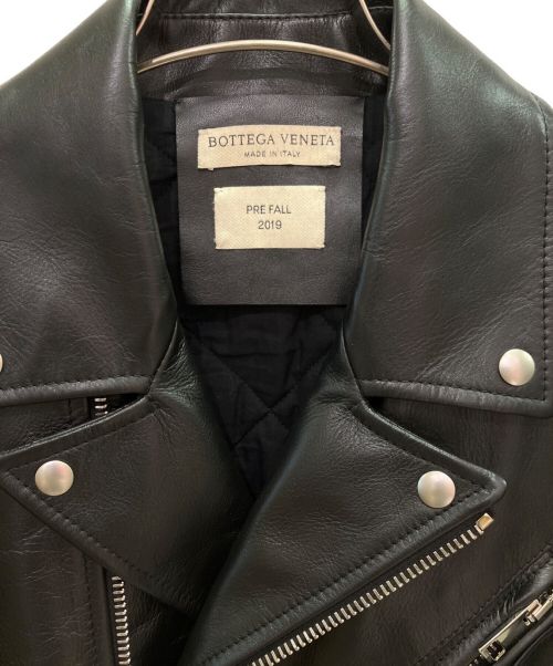 BOTTEGA VENETA（ボッテガベネタ）BOTTEGA VENETA (ボッテガベネタ) カーフレザーダブルライダースジャケット ブラック サイズ:44の古着・服飾アイテム