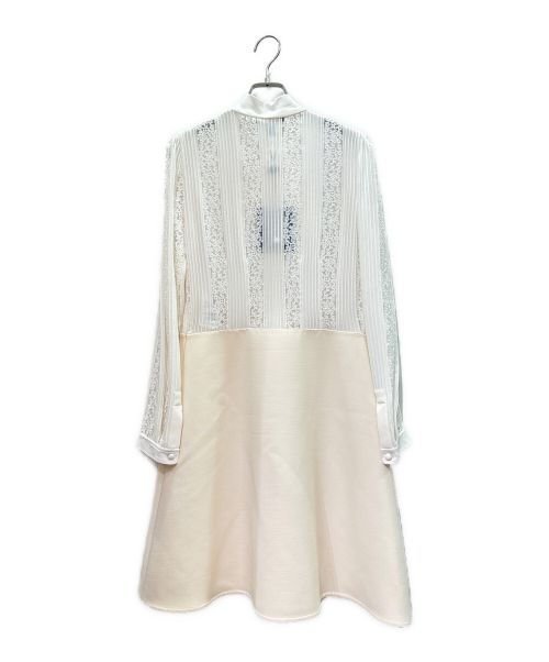 LOUIS VUITTON（ルイ ヴィトン）LOUIS VUITTON (ルイ ヴィトン) Lace And Pleat A-Line Dress ホワイト サイズ:38の古着・服飾アイテム