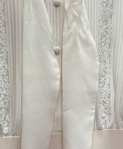 LOUIS VUITTON（ルイ ヴィトン）LOUIS VUITTON (ルイ ヴィトン) Lace And Pleat A-Line Dress ホワイト サイズ:38の古着・服飾アイテム