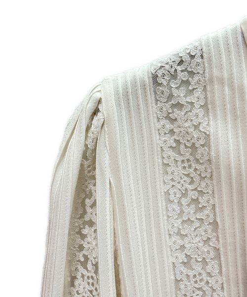 LOUIS VUITTON（ルイ ヴィトン）LOUIS VUITTON (ルイ ヴィトン) Lace And Pleat A-Line Dress ホワイト サイズ:38の古着・服飾アイテム