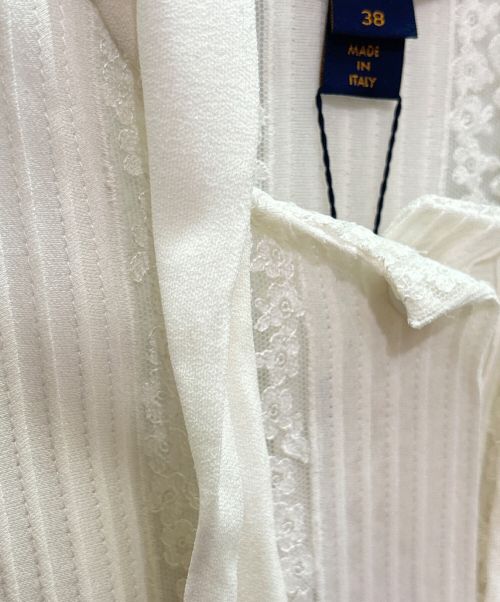 LOUIS VUITTON（ルイ ヴィトン）LOUIS VUITTON (ルイ ヴィトン) Lace And Pleat A-Line Dress ホワイト サイズ:38の古着・服飾アイテム