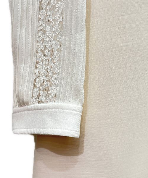 LOUIS VUITTON（ルイ ヴィトン）LOUIS VUITTON (ルイ ヴィトン) Lace And Pleat A-Line Dress ホワイト サイズ:38の古着・服飾アイテム